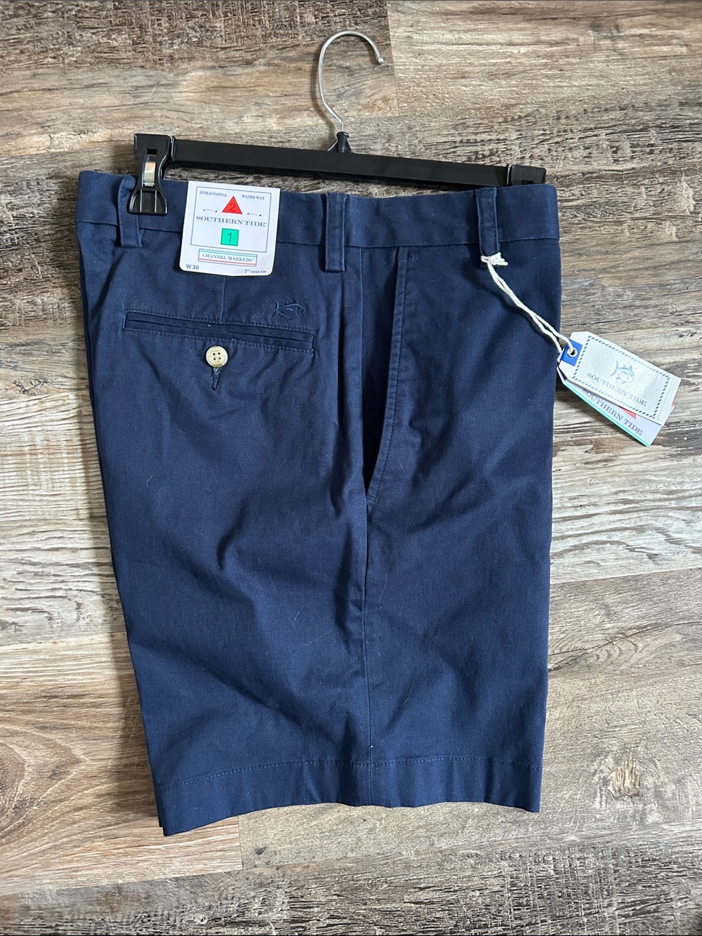 NWT Southern Tide Navy Flat-Front Chino Shorts 30